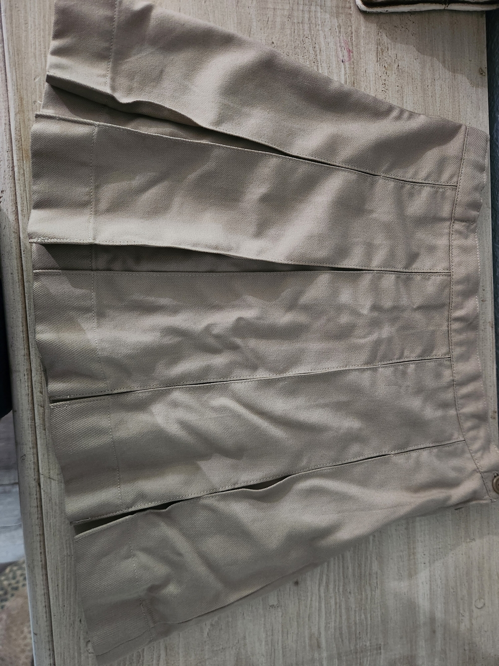 Lands' End Neutral Taupe Pleated A-Line School Uniform Skirt